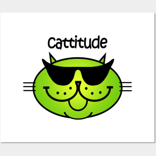 Cattitude 2 - Limeade Posters and Art